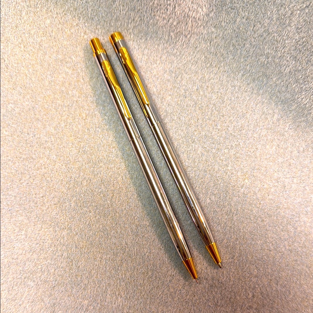 Pierre Cardin Silver and Gold Ballpoint Pen and Pencil set (no case)